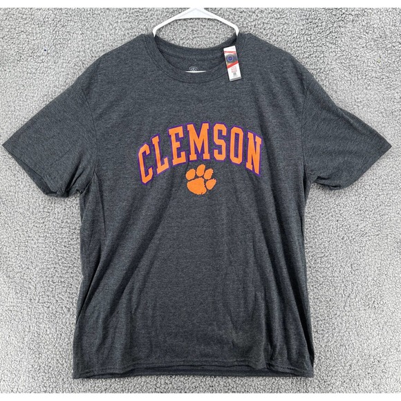 Clemson Tigers Short Sleeve‎ Crewneck T-Shirt Gray Orange Men's Sz XL - Picture 1 of 3
